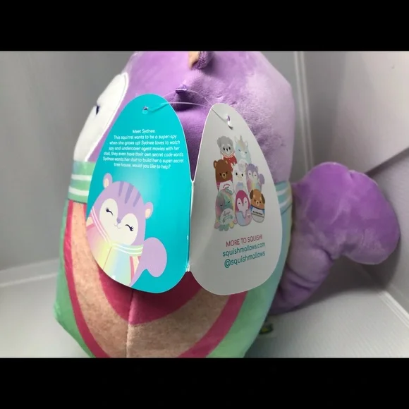 NWT Sydnee the Squirrel 8in Squishmallow Series 42 w/ Rainbow Fake Pjs - Picture 4 of 5
